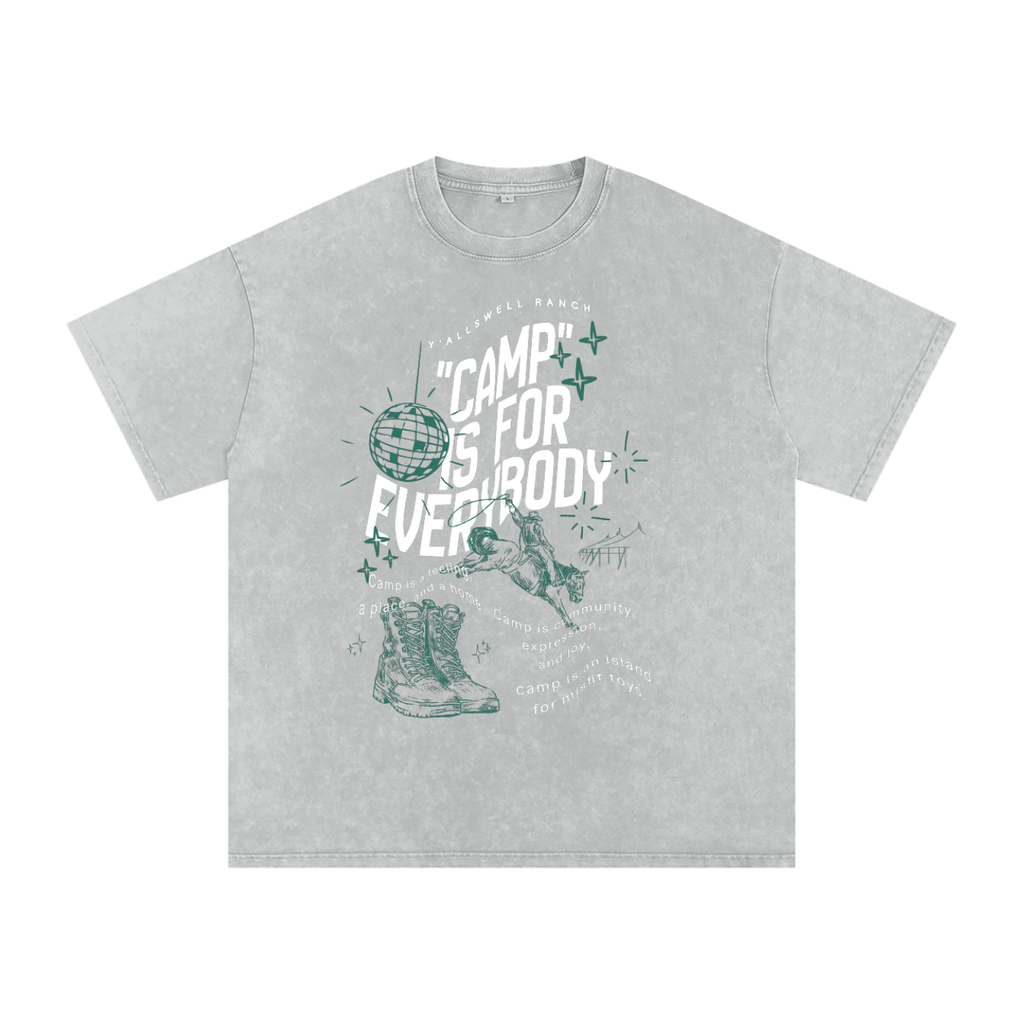 Snow Washed Oversized Cotton T-Shirt