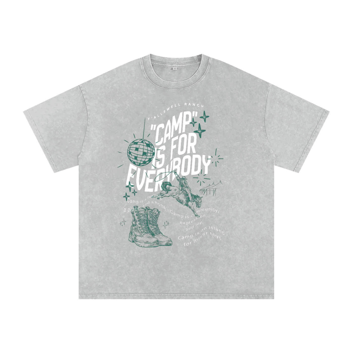 Snow Washed Oversized Cotton T-Shirt