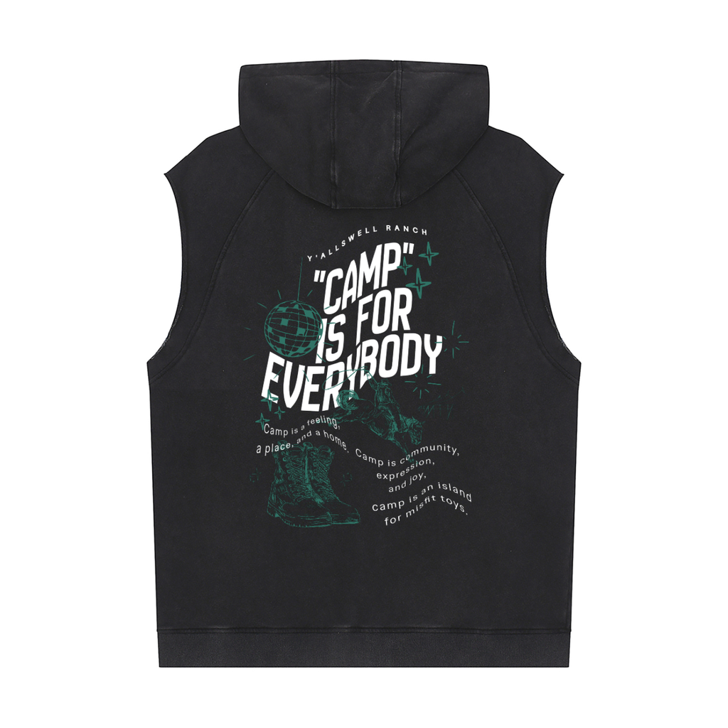 Snow Washed Sleeveless Hoodie