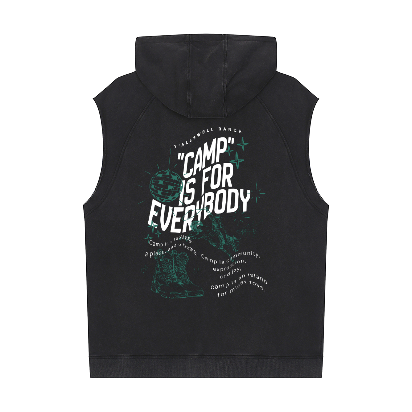 Snow Washed Sleeveless Hoodie