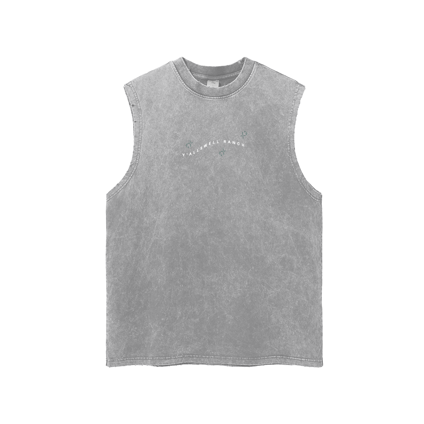 Snow Washed Frayed Hem Tank Top