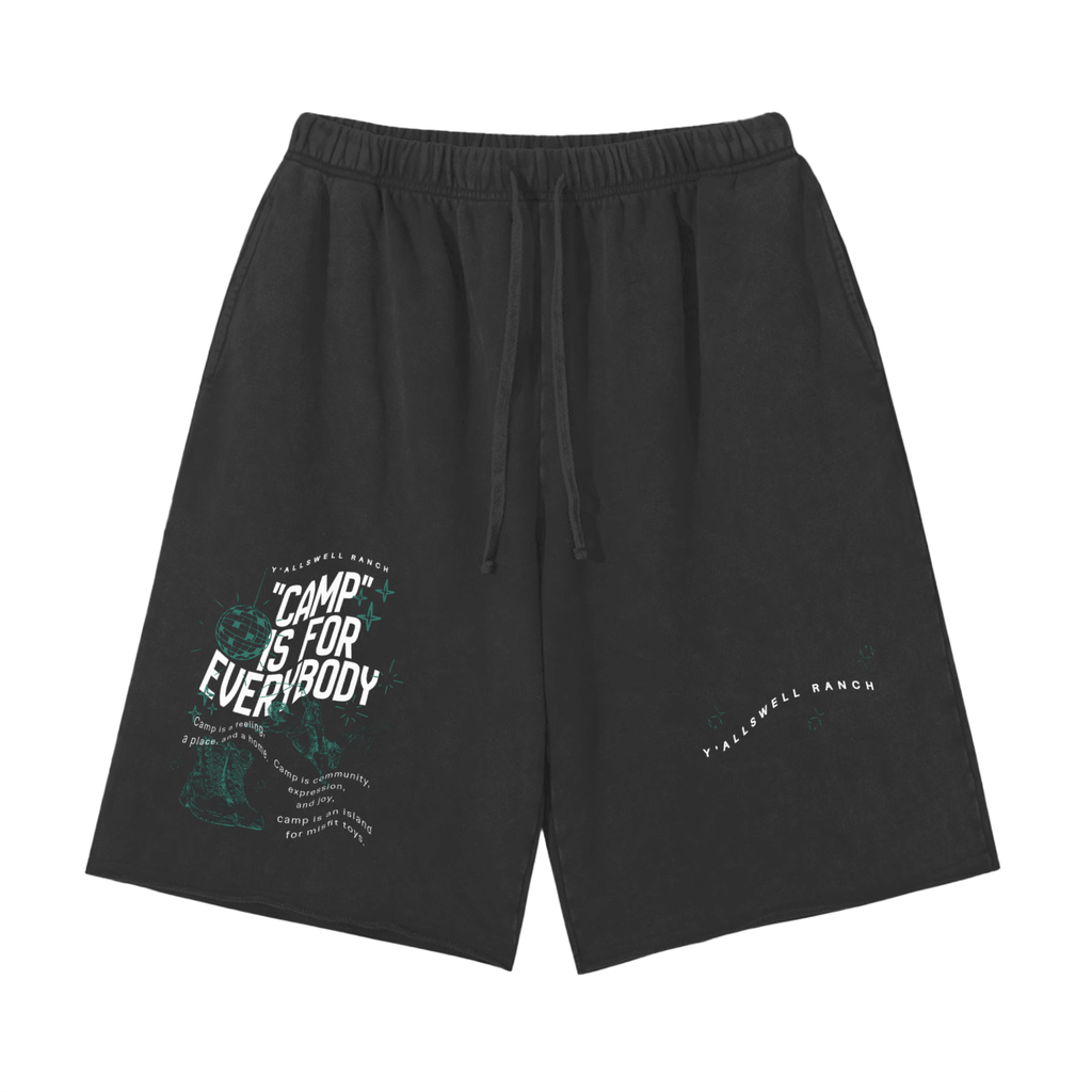 Snow Washed Raw Hem Shorts