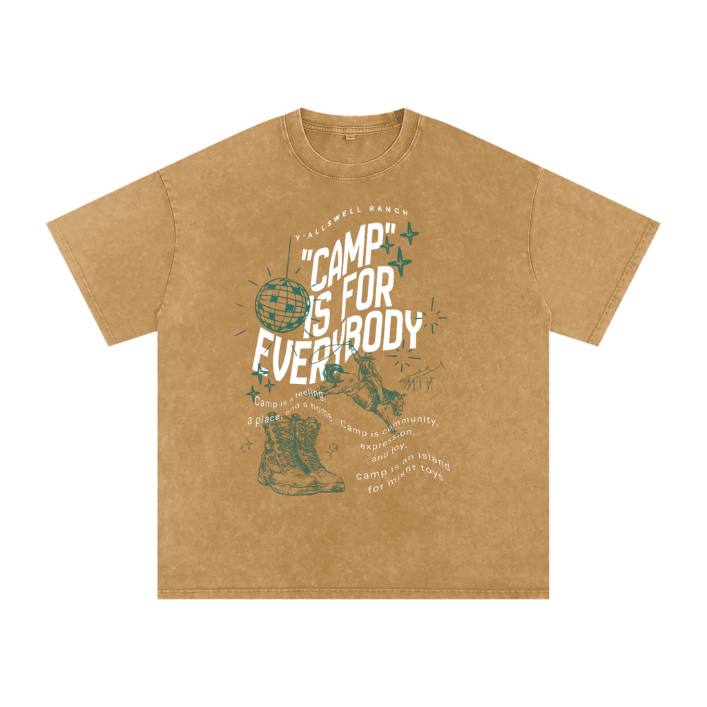 Snow Washed Oversized Cotton T-Shirt