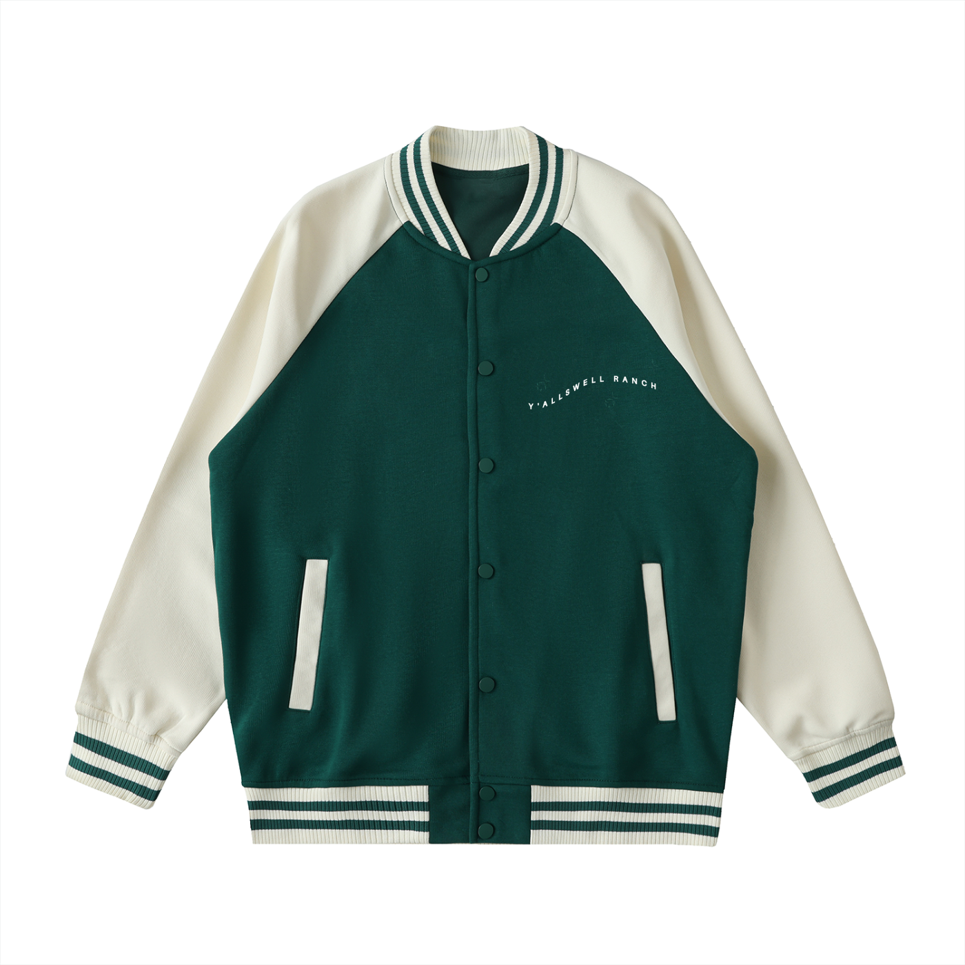 Two Tone Raglan Sleeve Varsity Jacket
