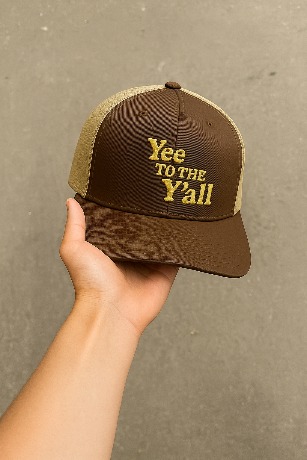 "Yee to the Y'all" Trucker Cap (Retro Gold Thread) - Y'allsWell Ranch