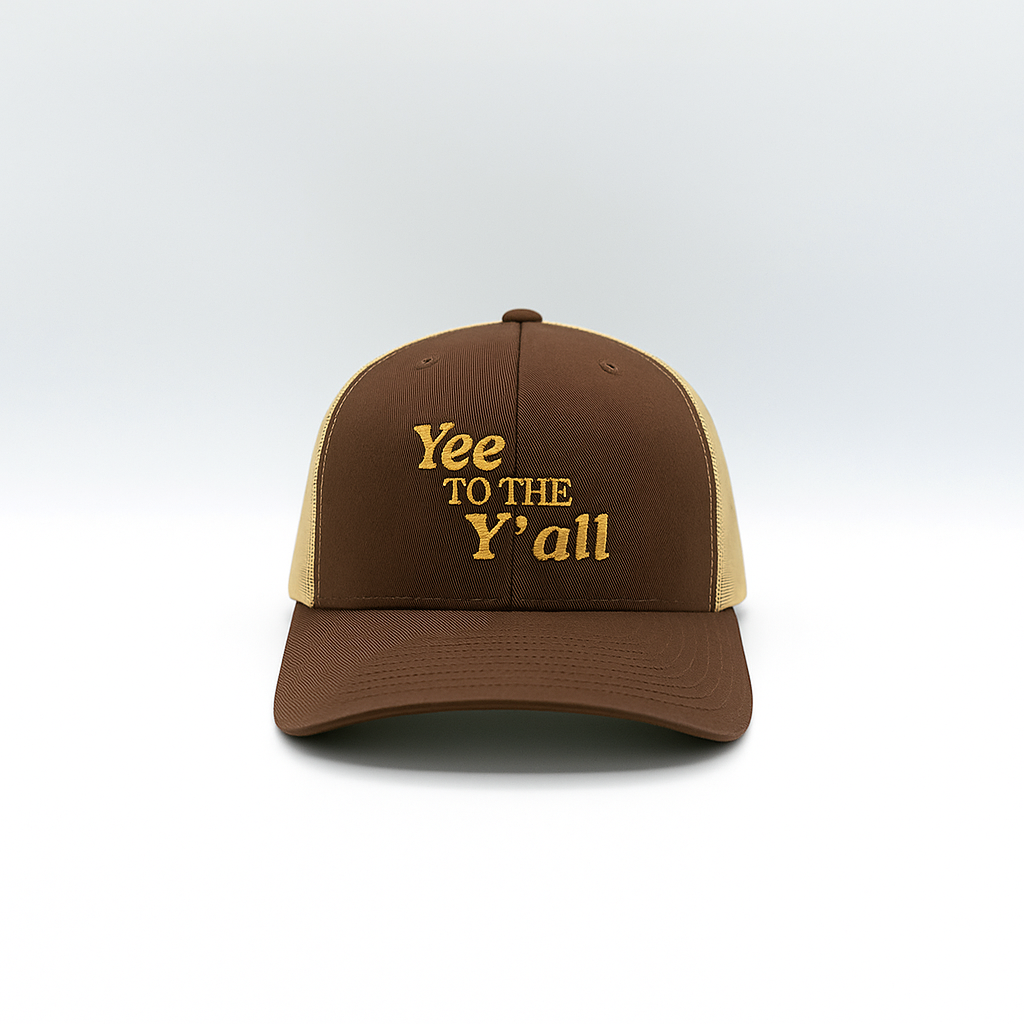 "Yee to the Y'all" Trucker Cap (Retro Gold Thread) - Y'allsWell Ranch