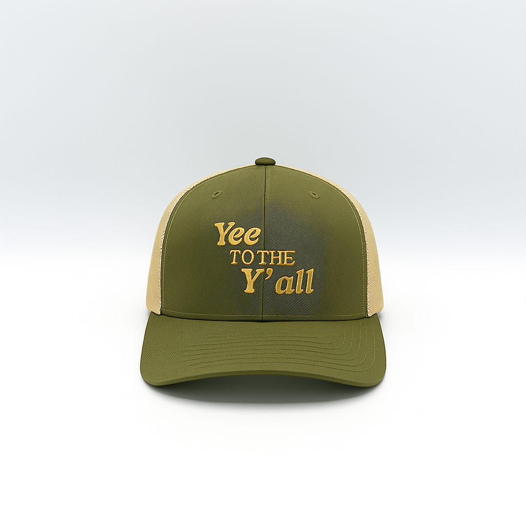 "Yee to the Y'all" Trucker Cap (Retro Gold Thread) - Y'allsWell Ranch