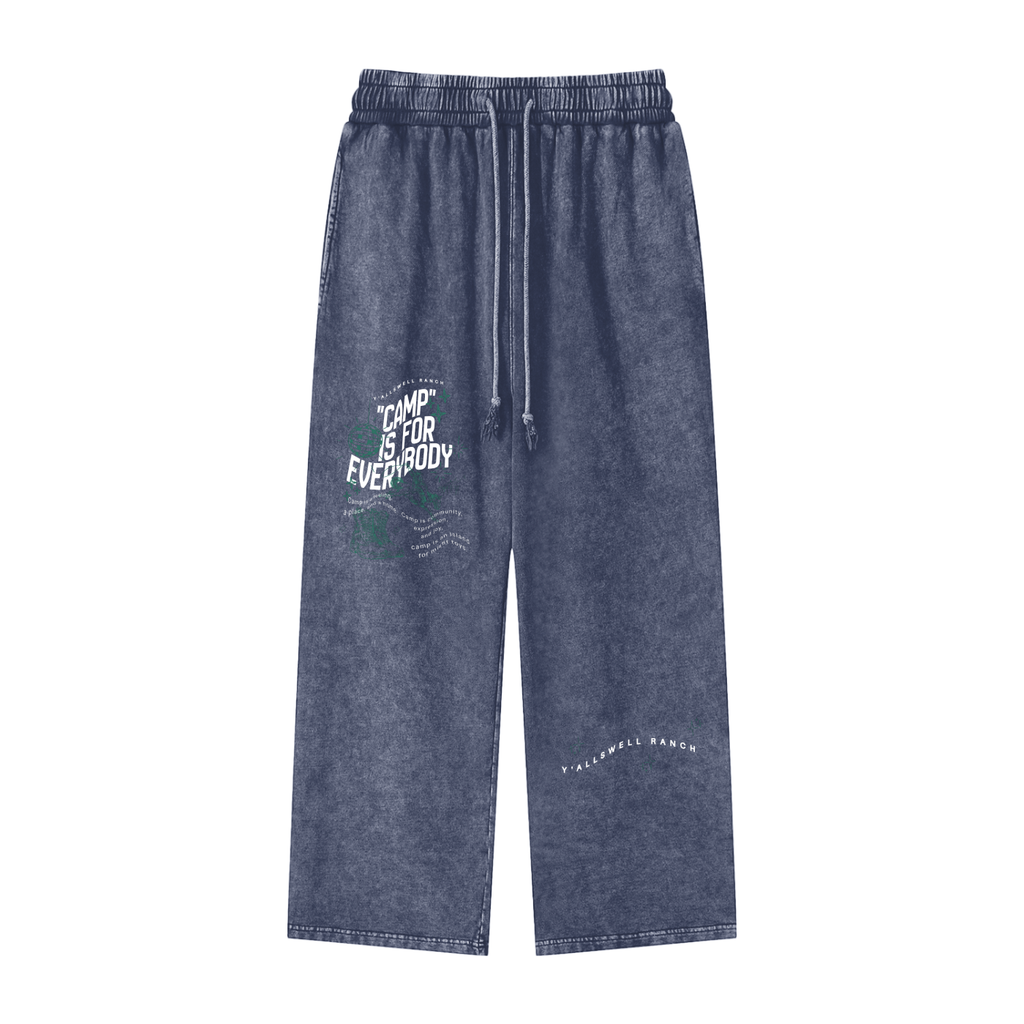 Snow Washed Straight Leg Pants