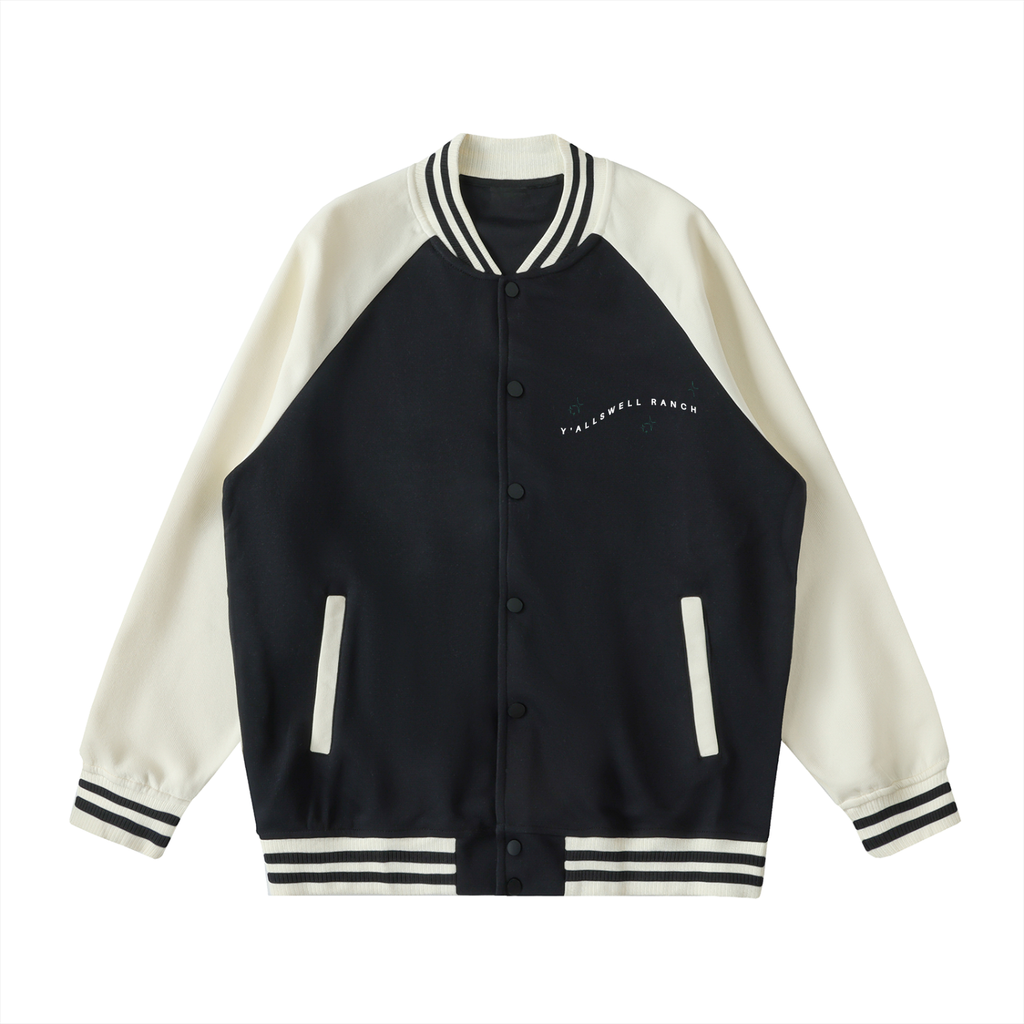 Two Tone Raglan Sleeve Varsity Jacket