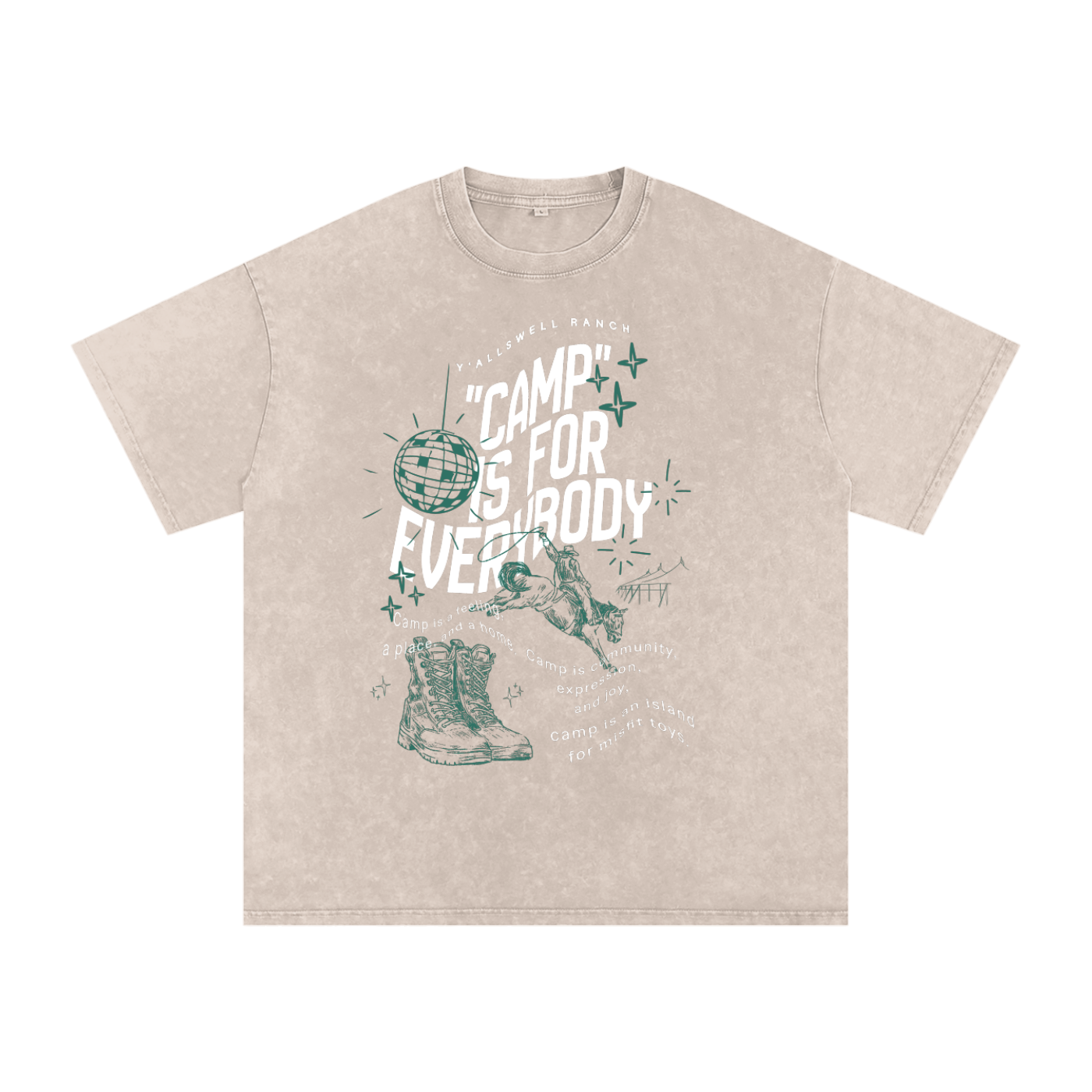 Snow Washed Oversized Cotton T-Shirt