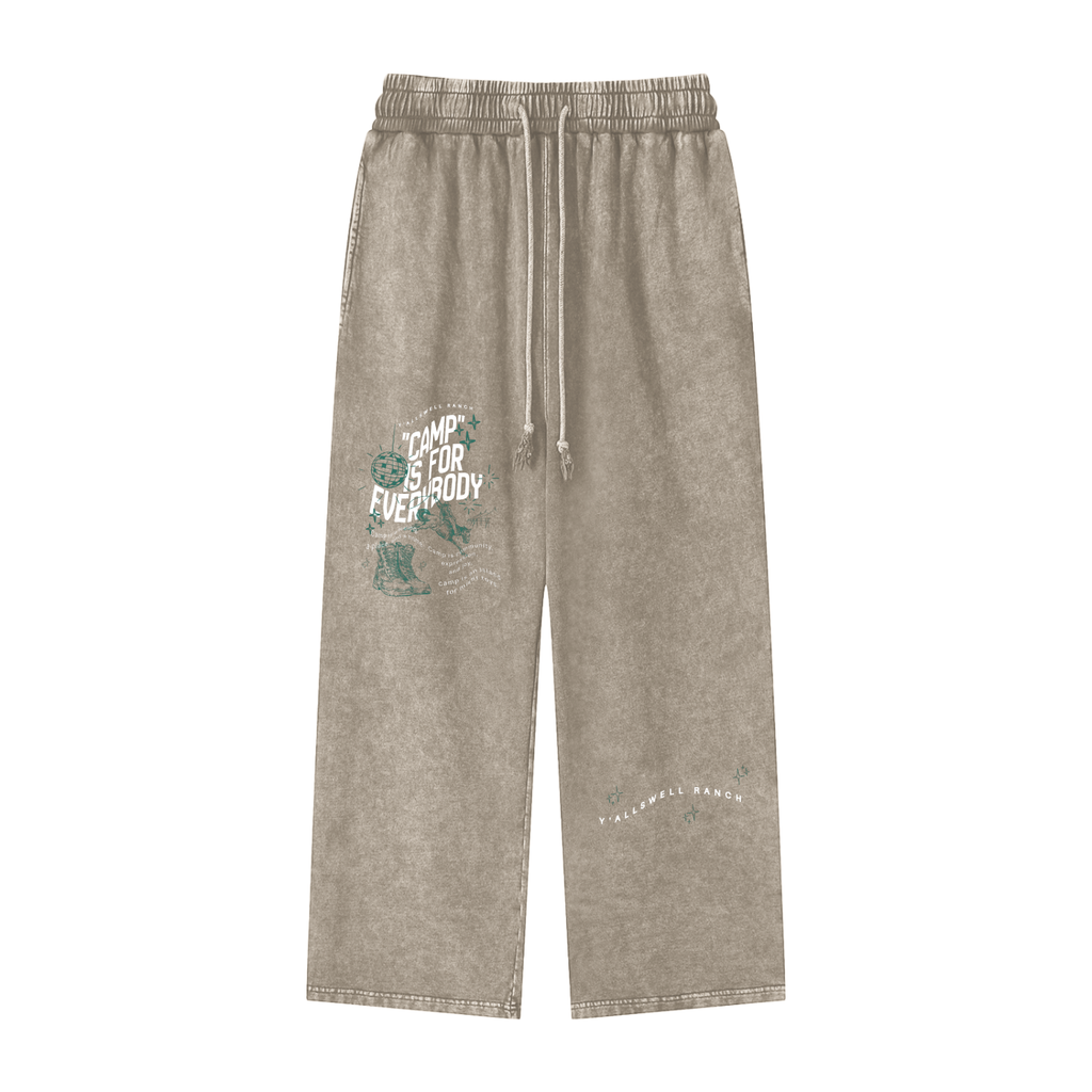 Snow Washed Straight Leg Pants