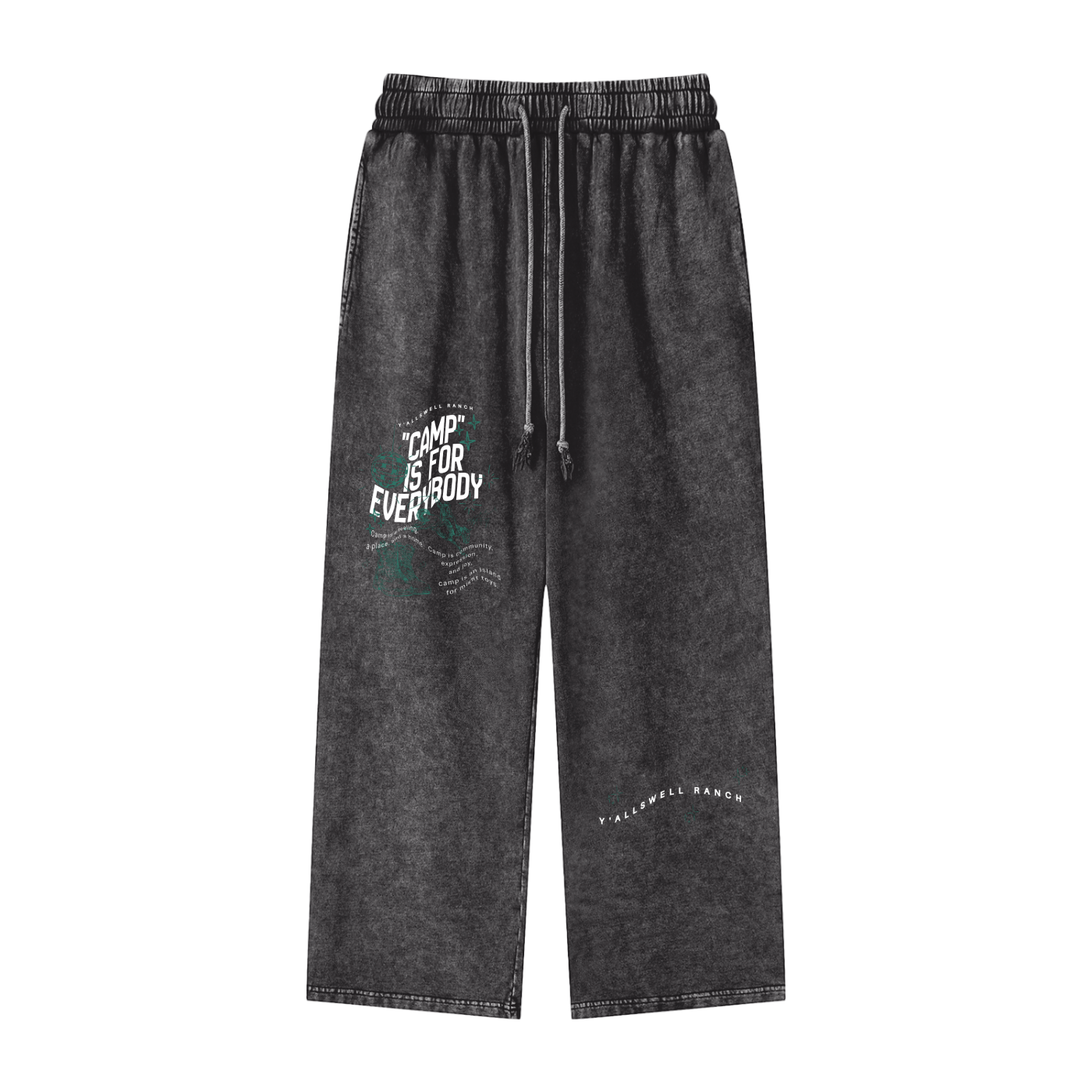Snow Washed Straight Leg Pants